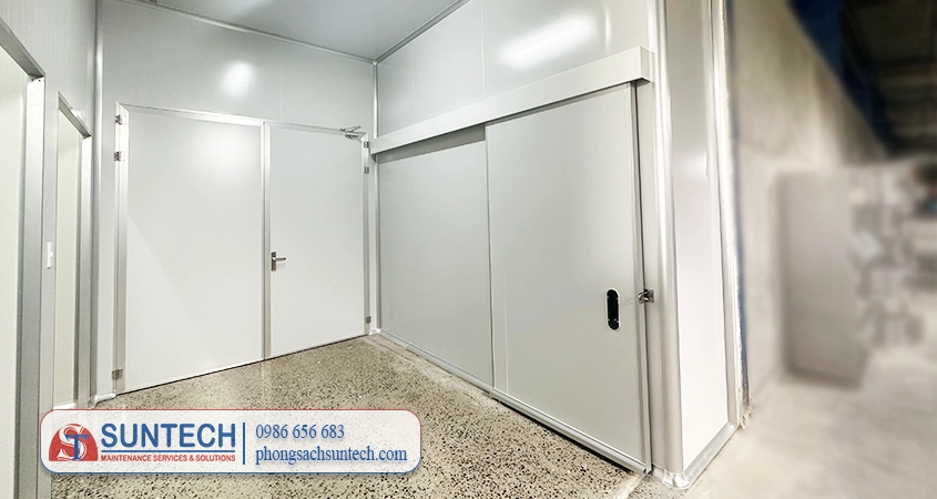 Cửa lùa, cửa trượt panel phòng sạch