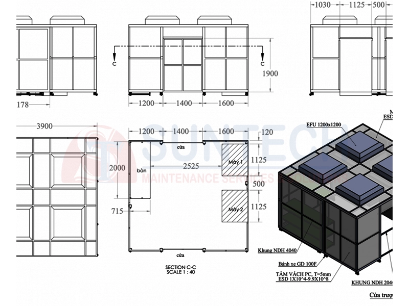 Bản vẽ Clean booth 1