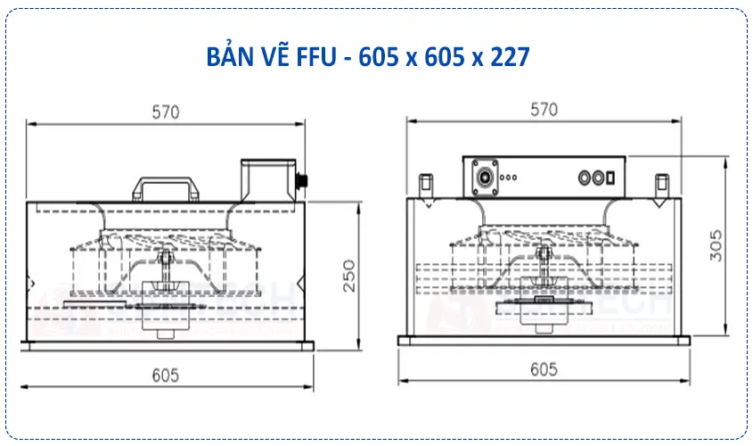 Bản vẽ FFU 605x605x227