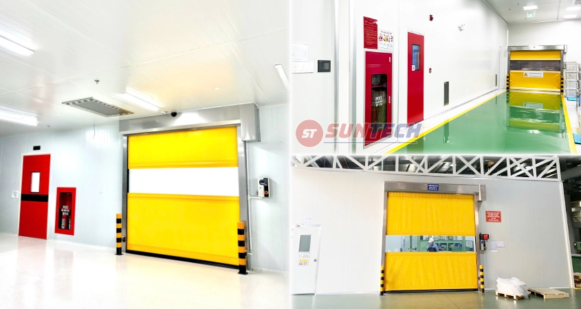 Hình ảnh lắp đặt Cửa cuốn nhanh phòng sạch SUNTECH