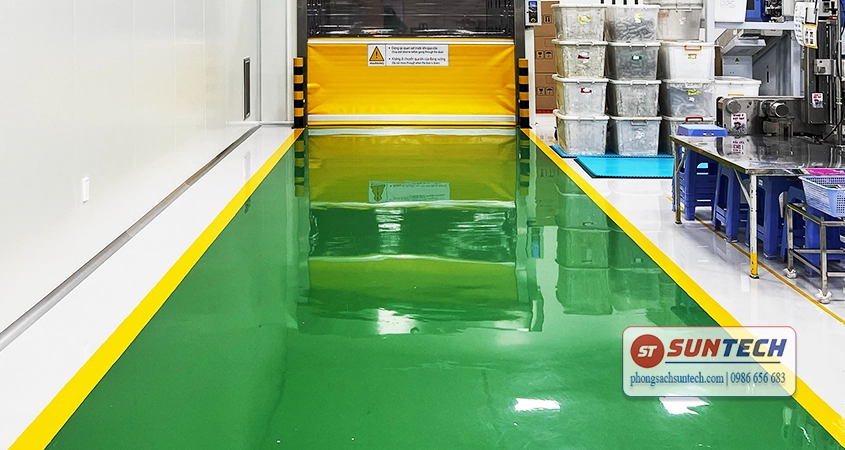 Phòng sạch sơn Epoxy kháng khuẩn màu vàng