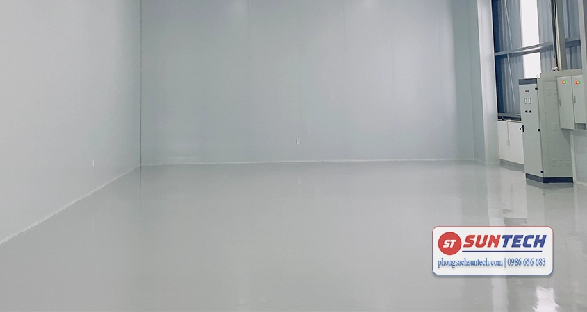 Phòng sạch sơn Epoxy kháng khuẩn màu ghi xám đậm