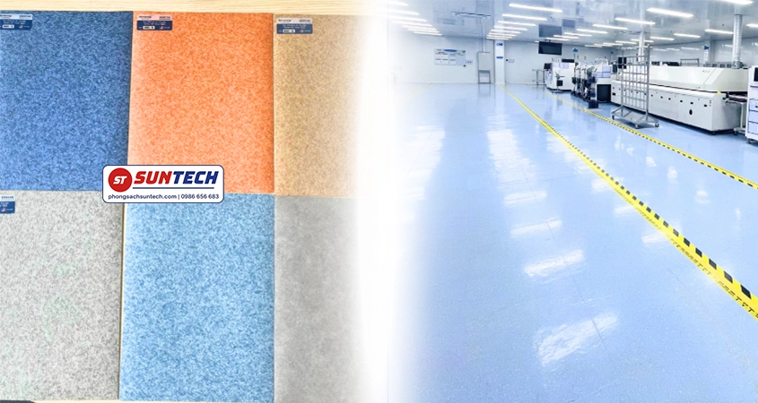 Thi công sàn vinyl chống tĩnh điện phòng sạch điện tử